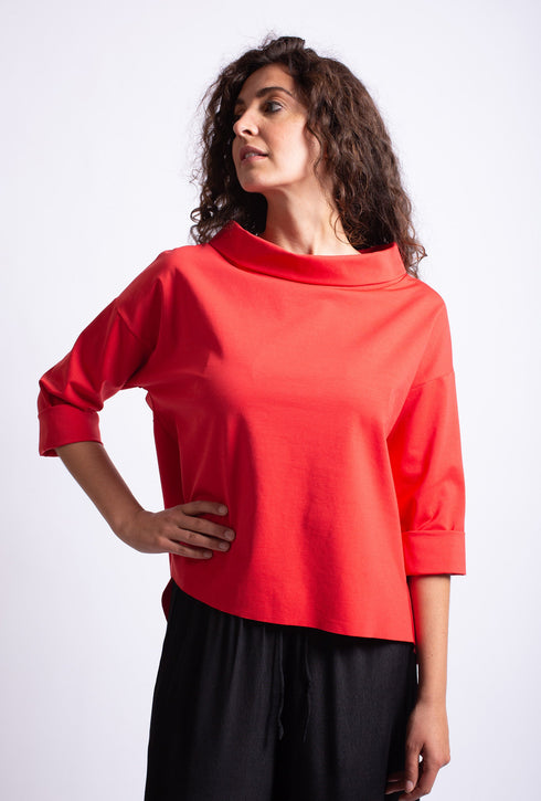 Top elegante con ampio dolcevita Inga